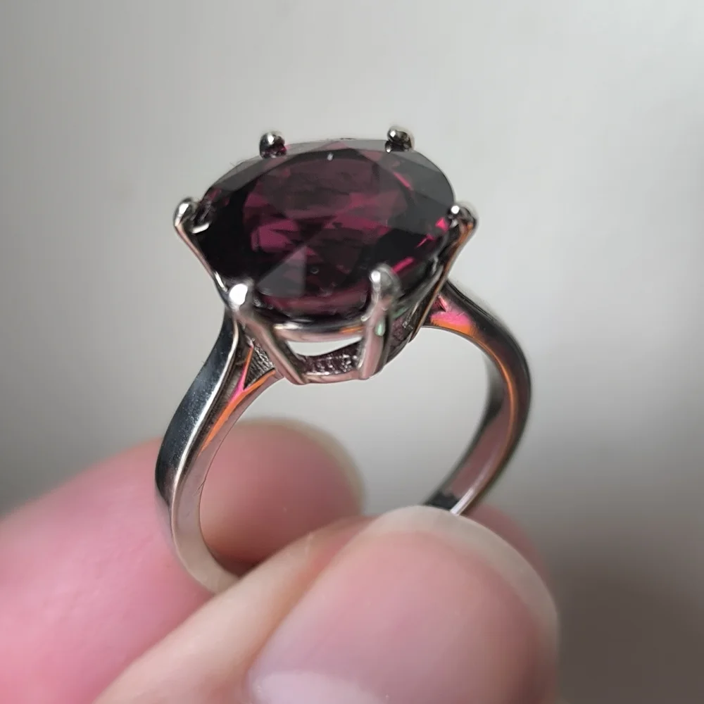 Stunning Top-Grade Natural Rhodolite Raspberry Garnet In Sterling Silver Ring - Picture 9 of 10